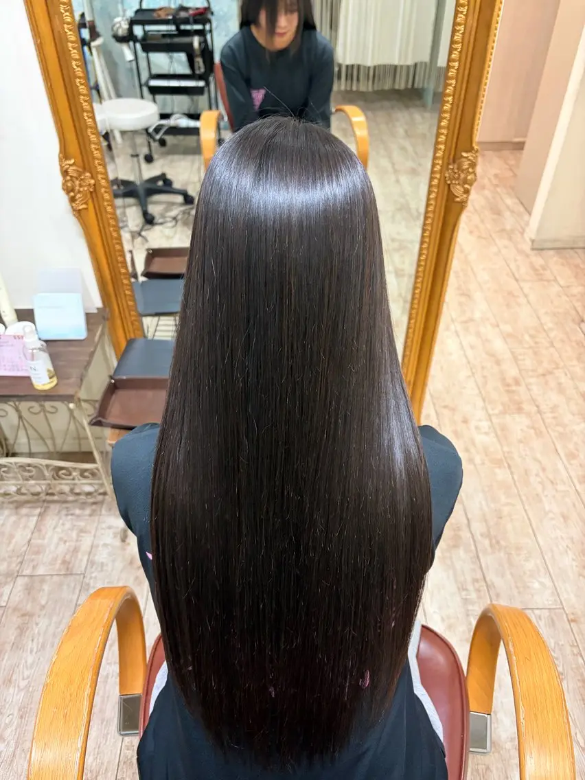ロング 縮毛矯正 カット 縮毛矯正 トリートメント 【艶髪カラー】 omiのヘアスタイル