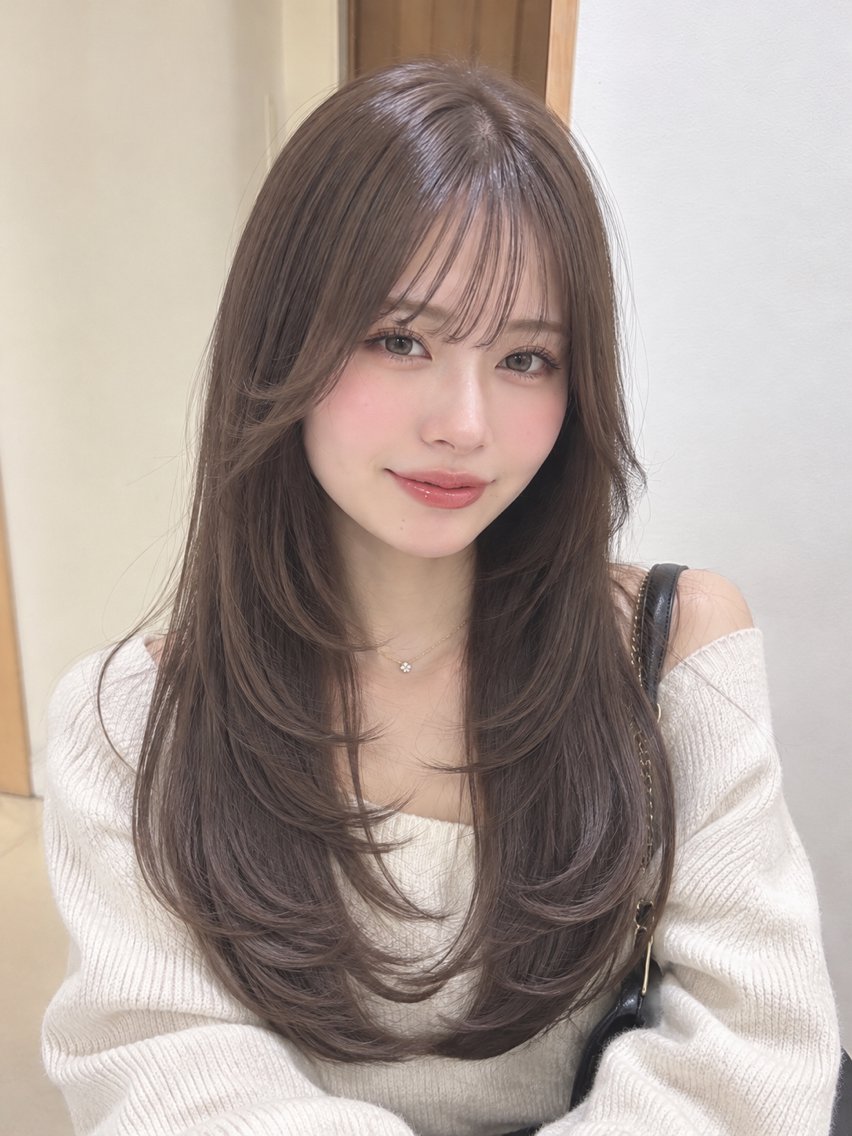 ロング レイヤーカット カット ヘアカラー レイヤーカット 🇰🇷SAYAの眉毛・アイブロウイメージ