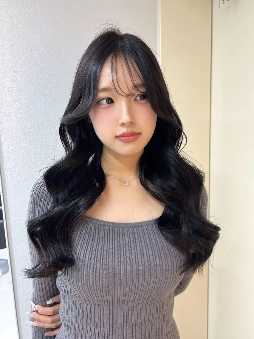 ロング カット ヘアカラー maya🇰🇷韓国 レイヤー/顔まわりのヘアスタイル