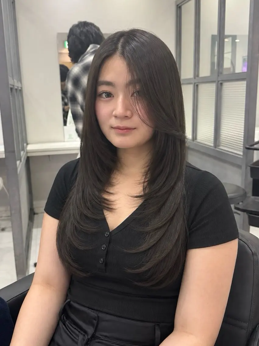 ロング カラー カット ヘアカラー トリートメント 髪質改善/韓国 レイヤー かいり✂️のヘアスタイル