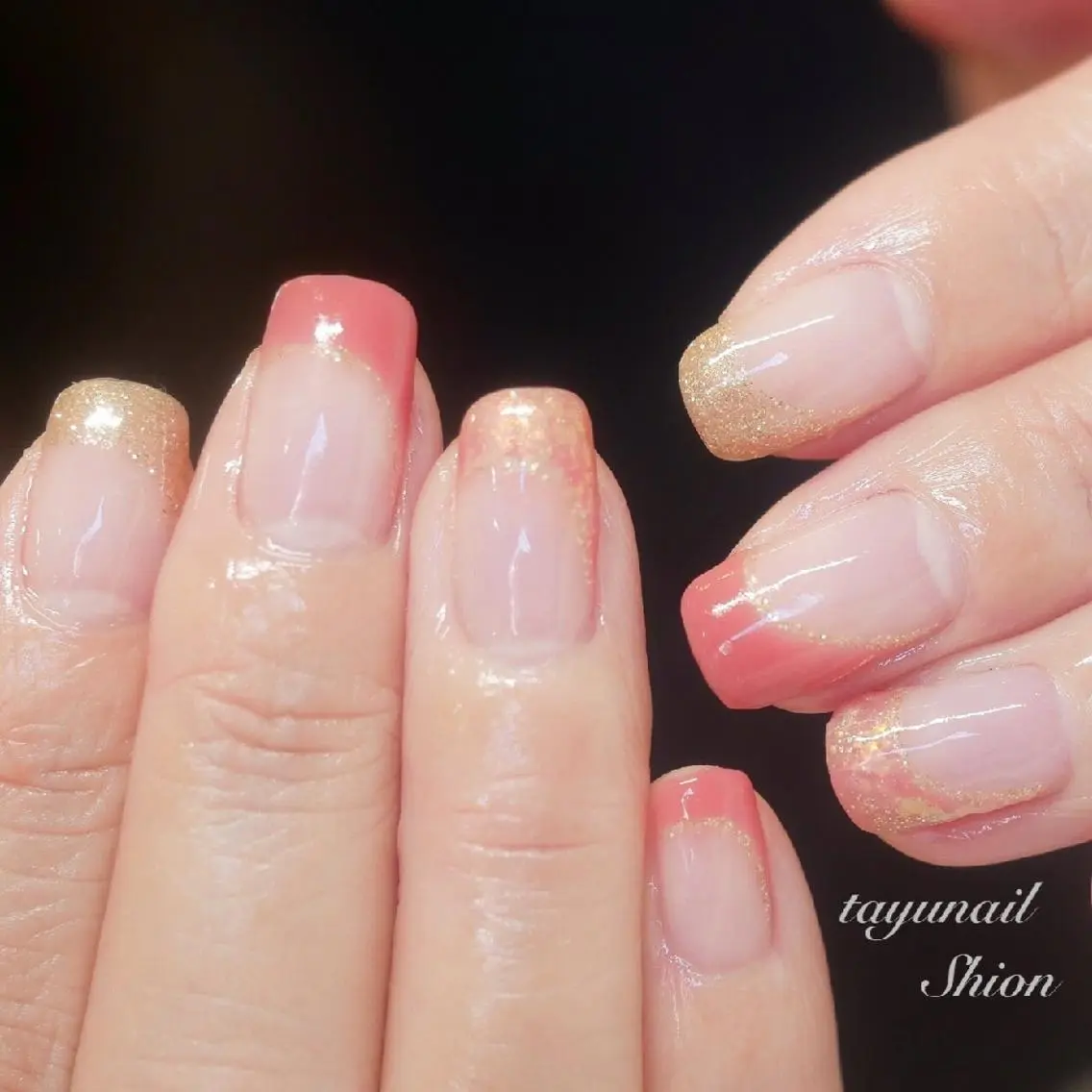 ネイル ブルー フレンチネイル ジェルネイル パラジェル 冬ネイル ネイルサロン 【たゆnail】のネイルデザイン