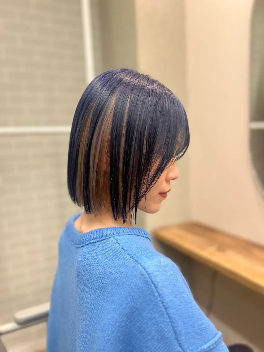ミディアム カラー ヘアカラー トリートメント 岡山ハイトーン・ ルーツカラー/こもものヘアスタイル