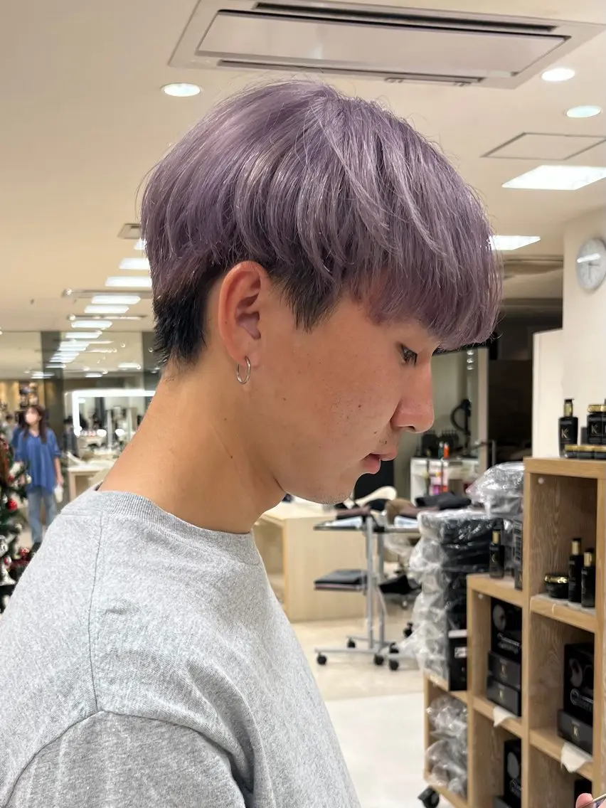 ショート カラー メンズ カット ヘアカラー トリートメント 暖色/ブリーチカラー 🎀 M i k uのヘアスタイル