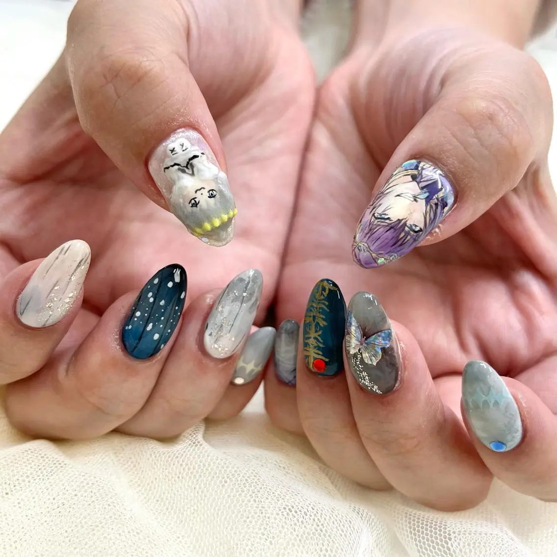セミロング ハンドネイル 池袋痛ネイル Nok. 渡辺のネイルデザイン