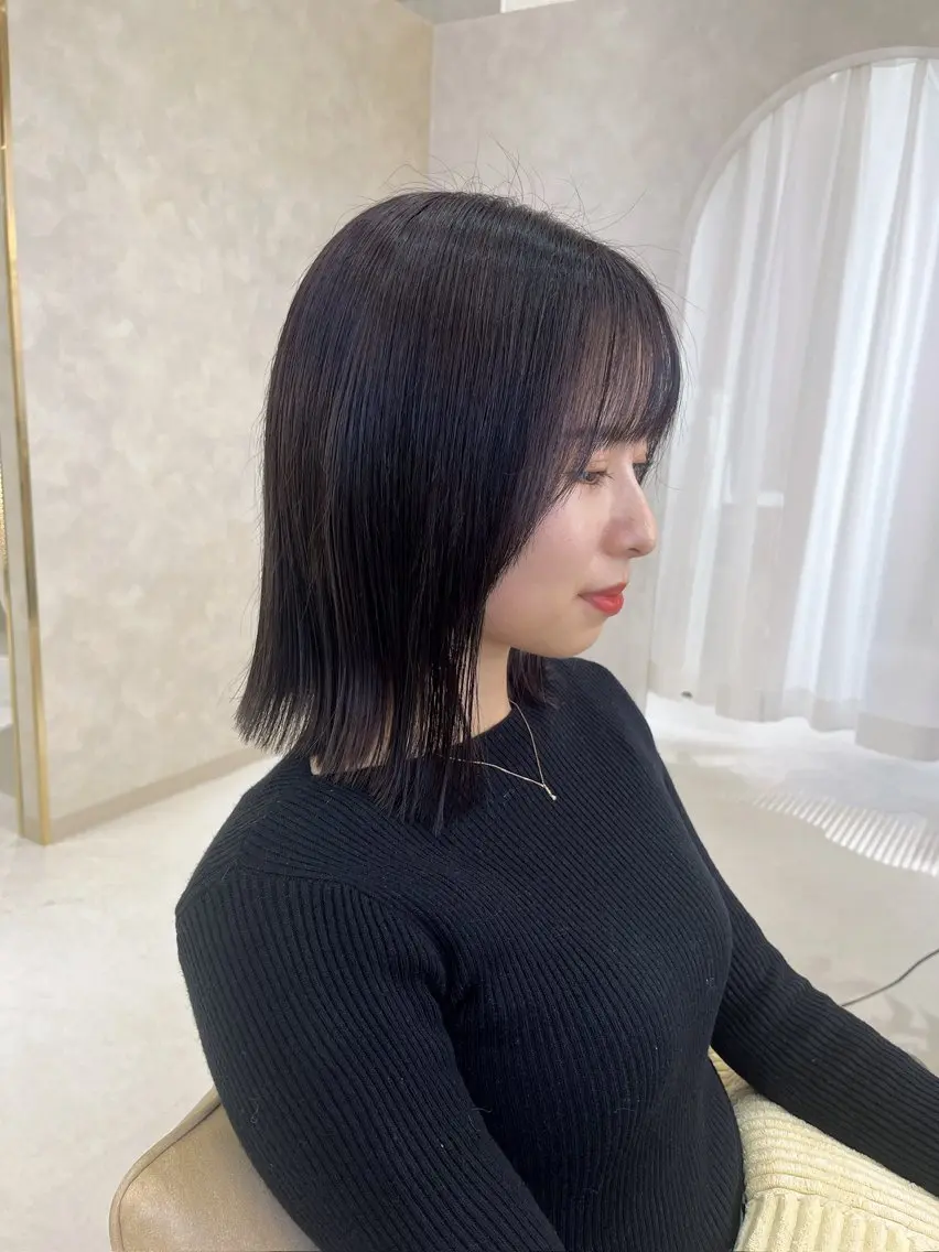ミディアム 似合わせカット カット ヘアカラー トリートメント nao🎀zina 透明感/艶髪のヘアスタイル