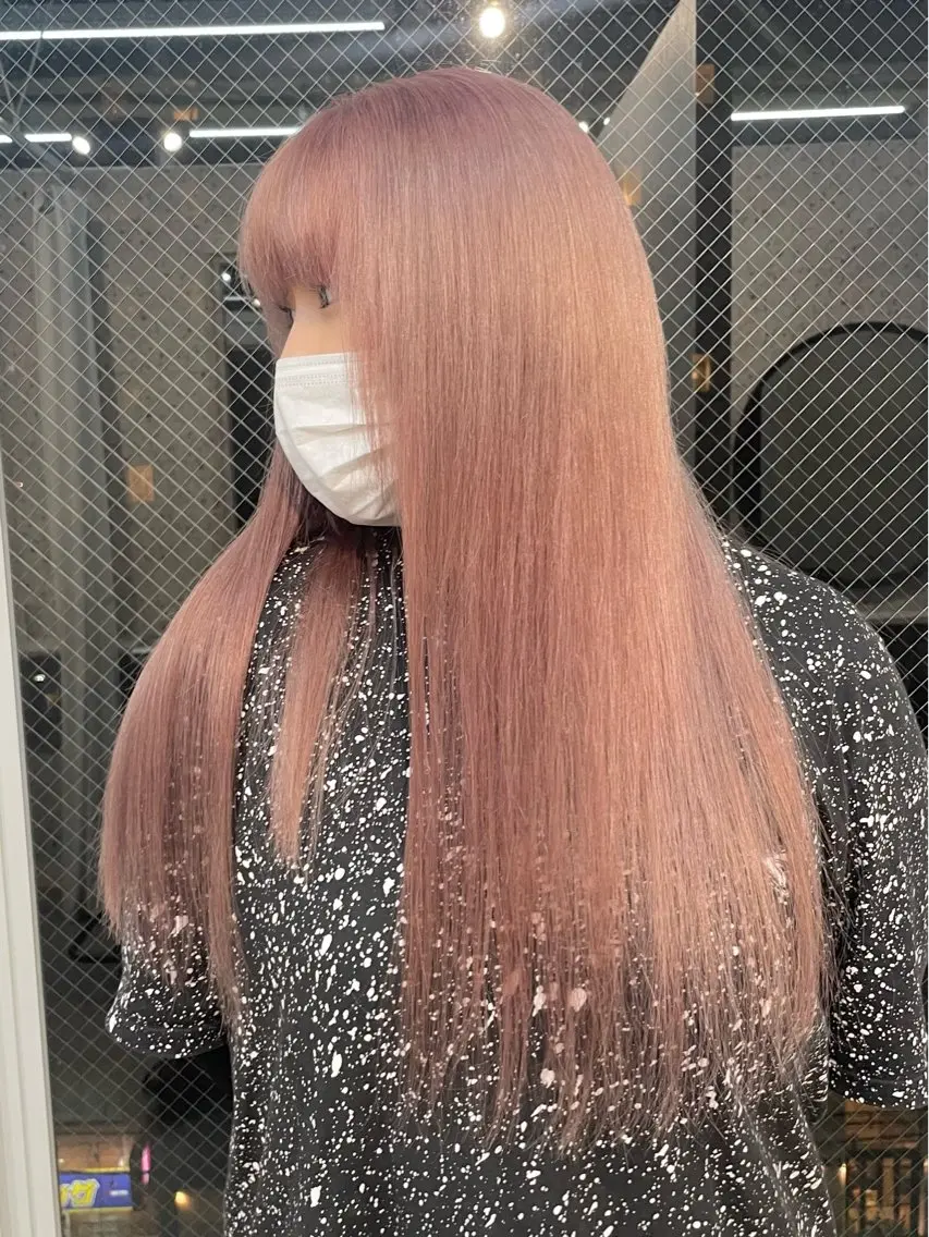 ロング カラー ピンクカラー ヘアカラー SHOTO ハイトー ン/ブロンドカラーのヘアスタイル