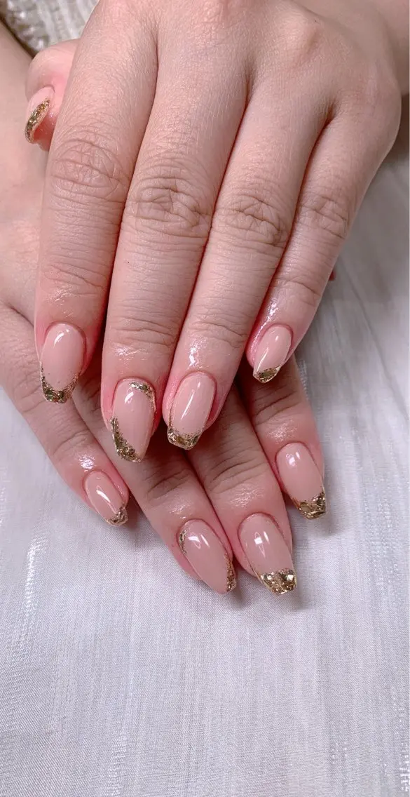 ネイル フレンチネイル ガラスフレンチ キラキラネイル オフィスネイル Cute Tips nailのネイルデザイン