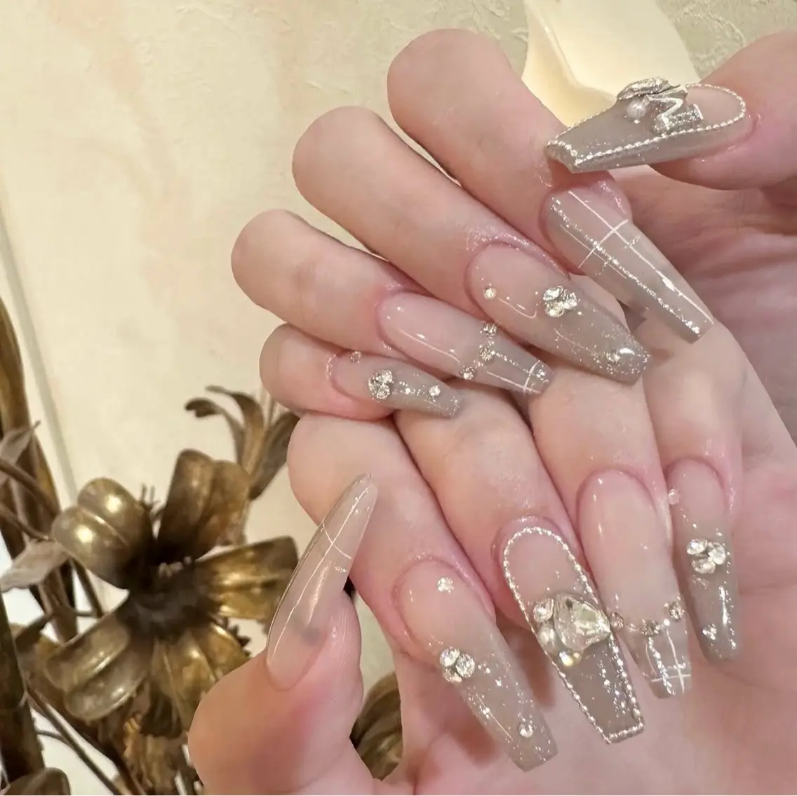 ネイル アートネイル オーロラネイル チークネイル 長さ出し フットネイル ハンドネイル Blossom nail_研修のネイルデザイン