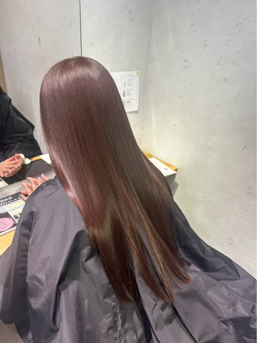 🍎ブリーチなしワンカラー＋TOKIOトリートメント ✨🎀ダメージケアしながら艶カラーに🫧の写真