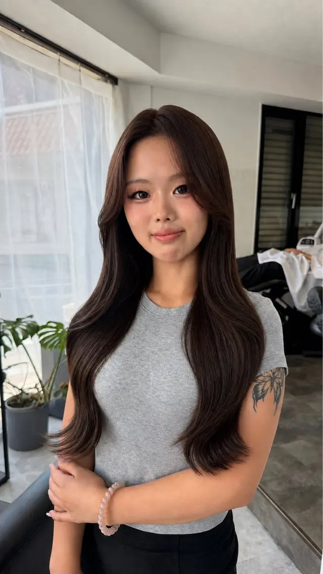 ロング カラー ヘアカラー トリートメント ♥韓国カラー うる艶 久留米 YUI♥のヘアスタイル