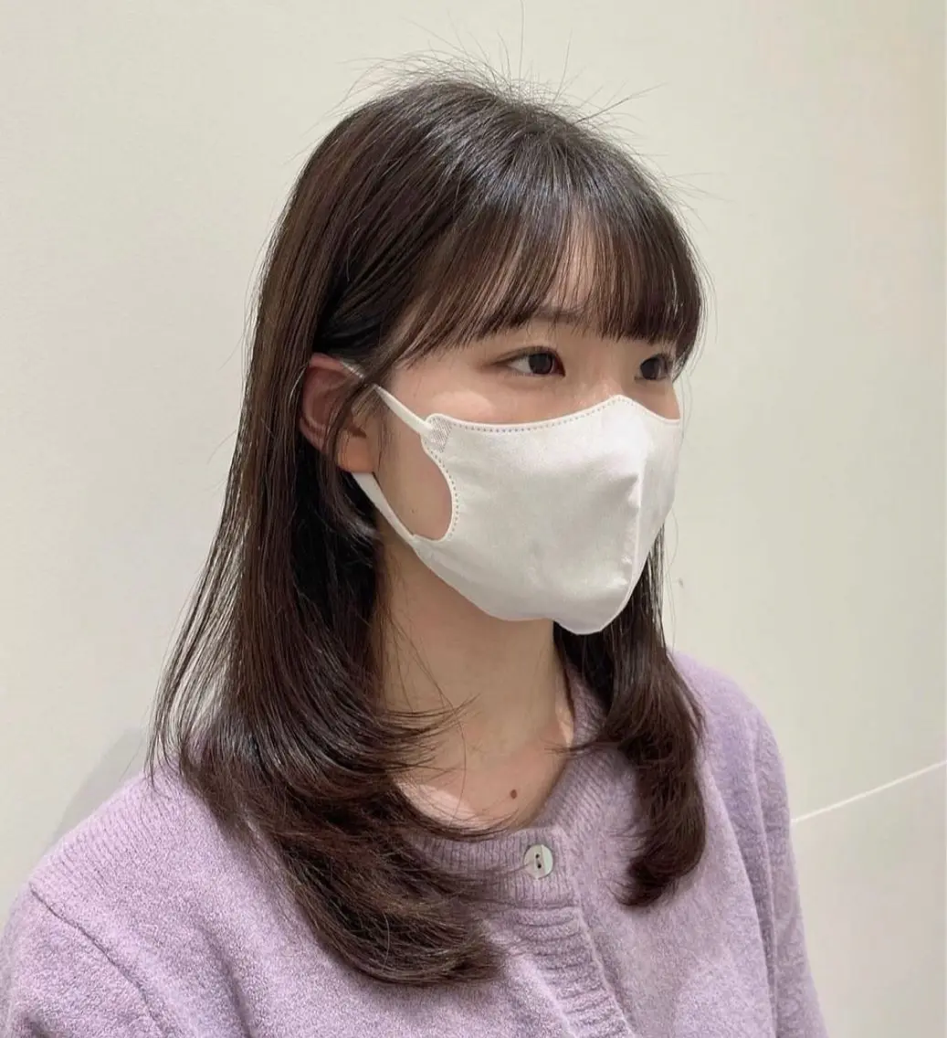 ミディアム 韓国風ヘア レイヤーカット カット ❤︎︎韓国ヘア❤︎︎ 𝑺𝒉𝒊𝒉𝒐のヘアスタイル