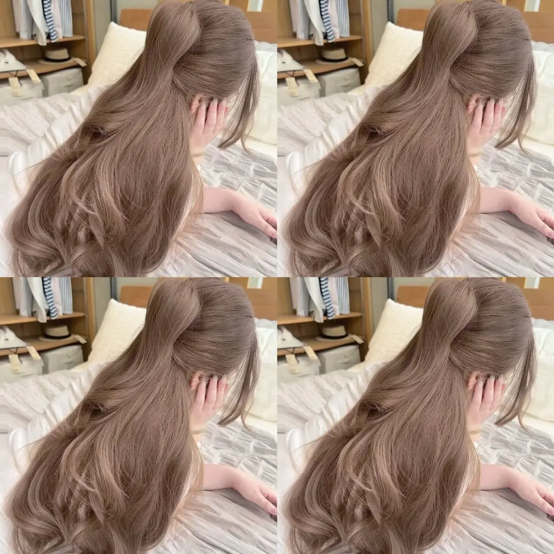 セミロング ヘアカラー トリートメント ヘッドスパ 透明感♡グレージュ ♡ミルクティー♡のヘアスタイル