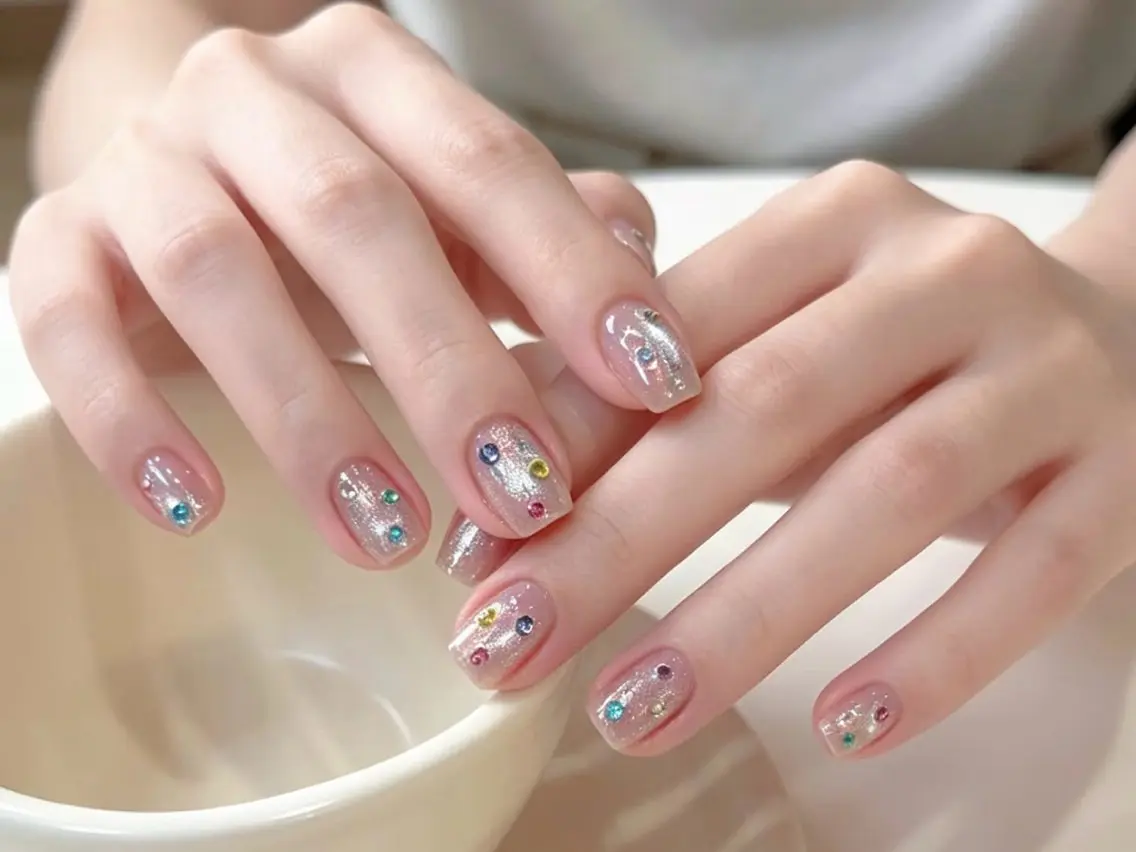 メンズ ネイル メンズ韓国風 オーロラネイル チークネイル 長さ出し フレンチネイル ハンドネイル ハンドケア NEW NAIL 池袋🔥🧲のネイルデザイン