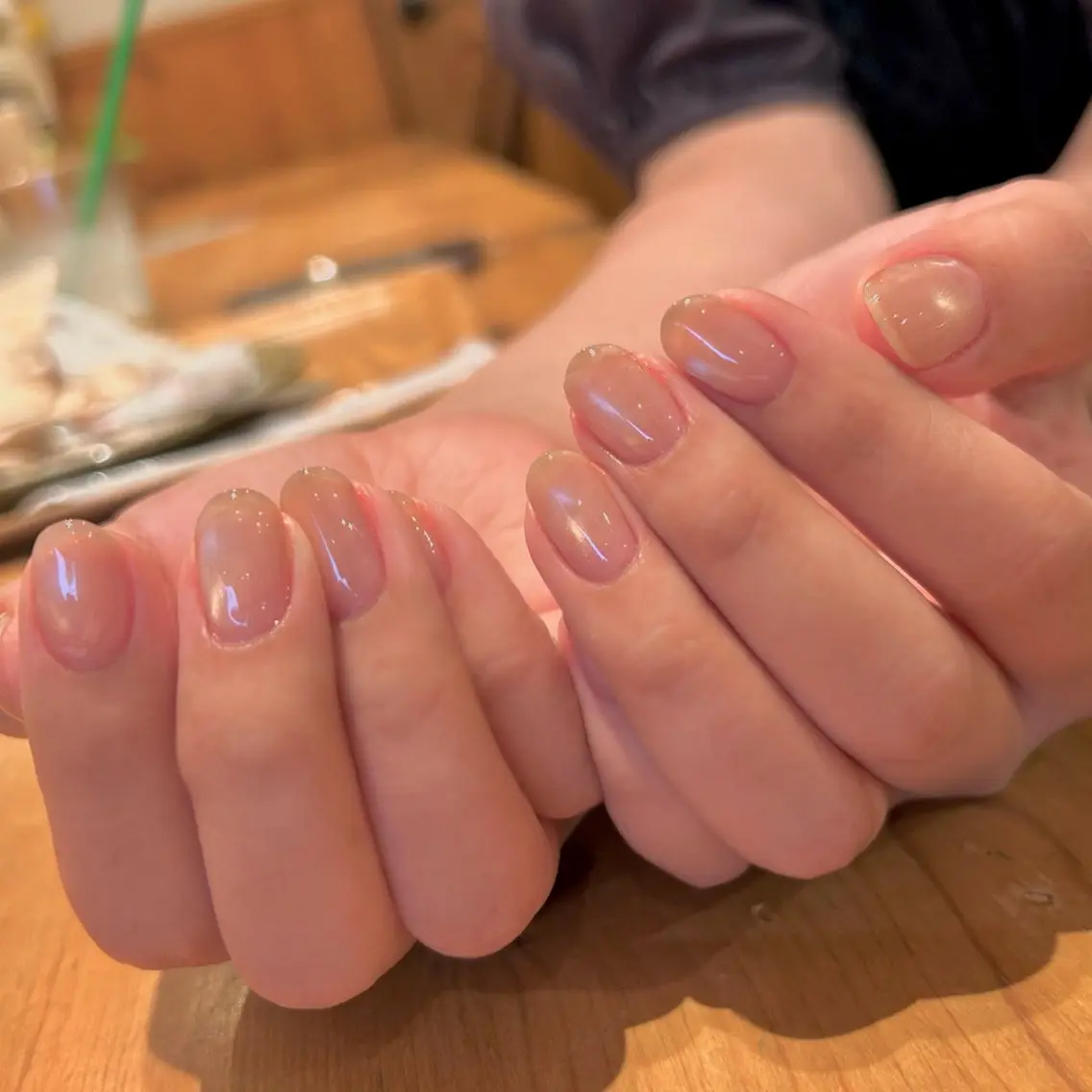 ネイル ゴールド オレンジ ハンドネイル midori Nanairo 京橋のネイルデザイン