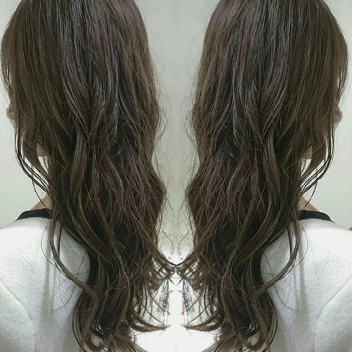 ロング カラー アッシュ アッシュブラウン ブラウンカラー ハイライトカラー ハイライト センター南 SEIJIのヘアスタイル