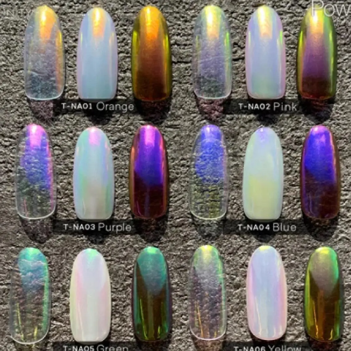 ネイル オーロラネイル ブルー グリーン ミラーネイル オレンジ miyabi nail 桂川駅近くのネイルデザイン