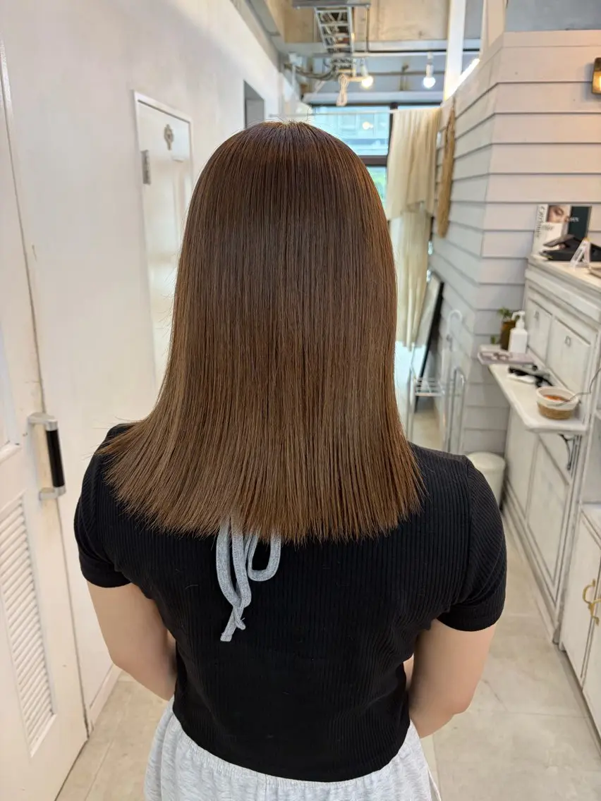 ミディアム カラー ヘアカラー トリートメント ブリーチ有無Wカラー メンズパーマ大成のヘアスタイル