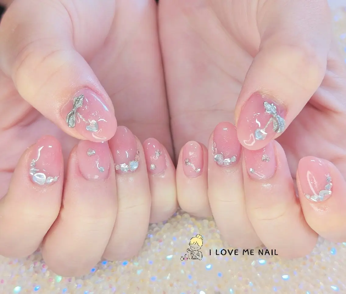 ネイル 長さ出し ハート 韓国ネイル マグネットネイル ニュアンスネイル I LOVE ME NAIL.。.:*♡のネイルデザイン