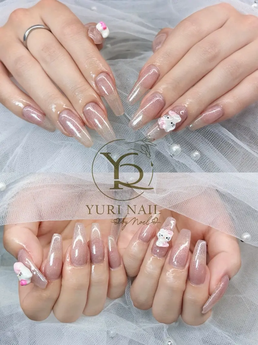 ネイル チークネイル フットネイル グラデーション 韓国ネイル 持ち込み ハンドネイル フットネイル ハンドケア YURI Nail NARITAのネイルデザイン