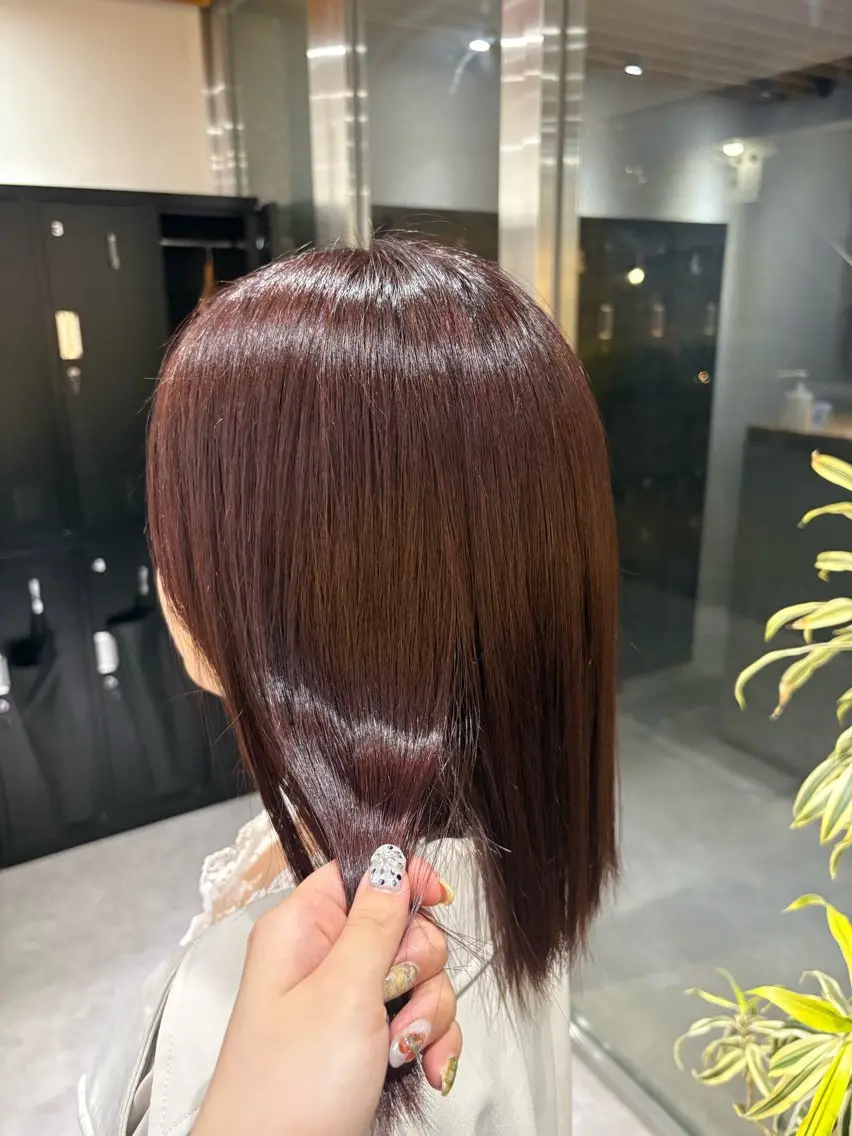 セミロング ヘアカラー 🌿ボブ/美髪矯正/ 透明感カラー/ルキのヘアスタイル