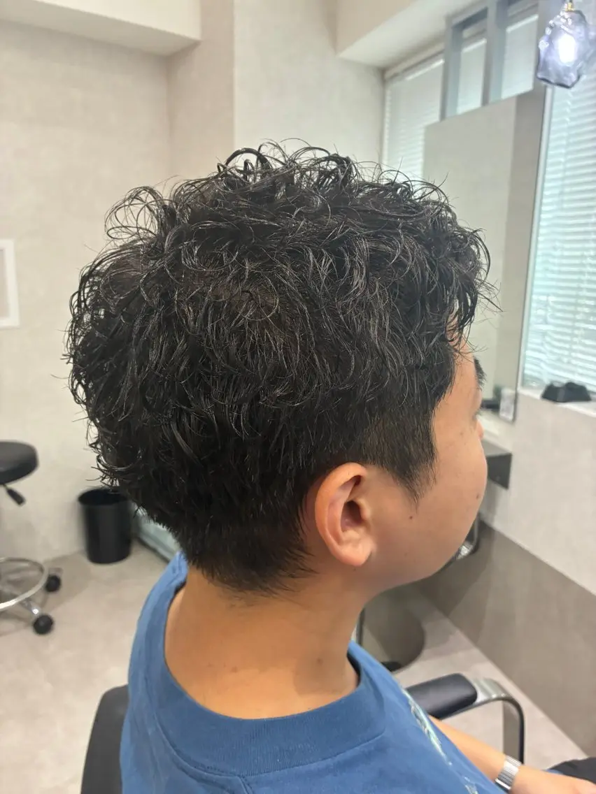 ショート パーマ 似合わせカット メンズ特化 金田淳弥のヘアスタイル
