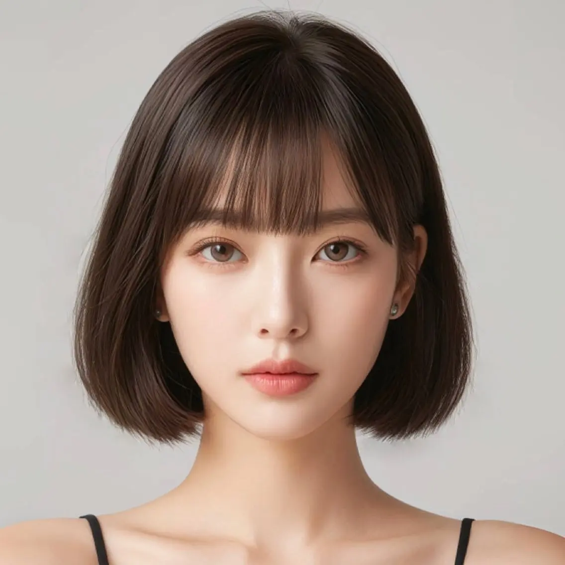 ショート カラー ボブ タンバルモリ 韓国風ヘア 似合わせカット HINA🎀韓国ヘア エクステ/小顔カットのヘアスタイル