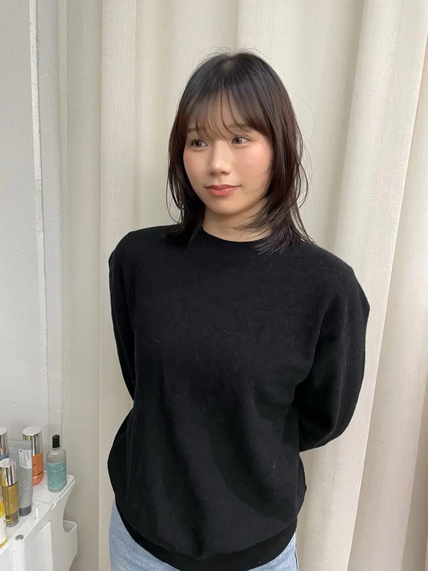 ミディアム カラー ミディアムレイヤー レイヤーカット カット ヘアカラー トリートメント レイヤーカット🎀 kanaのヘアスタイル