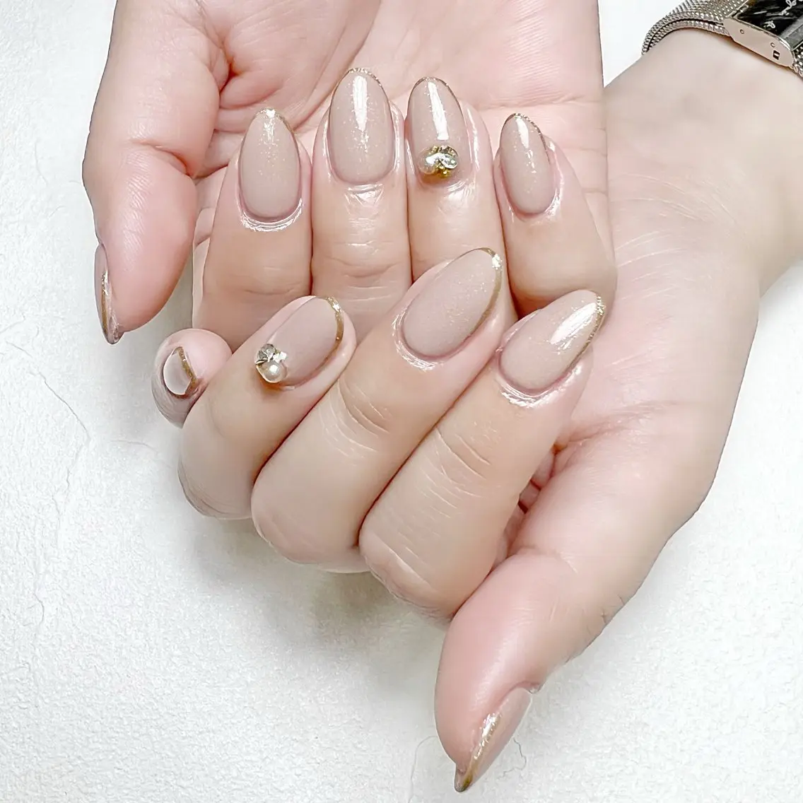 ネイル アートネイル ラメ(グリッター) オフィスネイル ワンカラーネイル rouse nail RISATOのネイルデザイン
