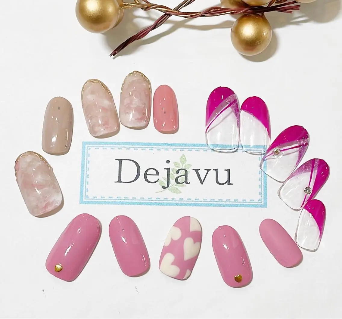 ネイル アートネイル ジェルネイル シンプルネイル 冬ネイル Nail salon Dejavu 🌿のネイルデザイン