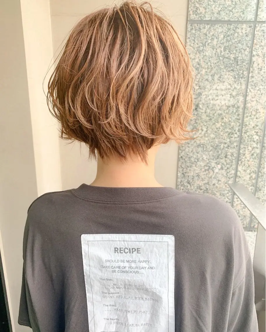 ショート パーマ ショートボブ ボブ ショートヘア HAKU 津久野のヘアスタイル