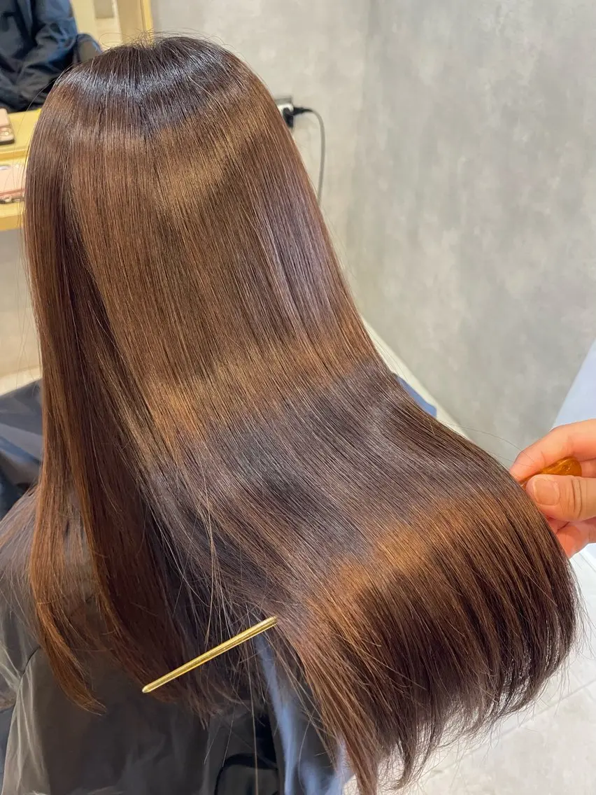 ロング カット 縮毛矯正 トリートメント 前山 祐佳のヘアスタイル