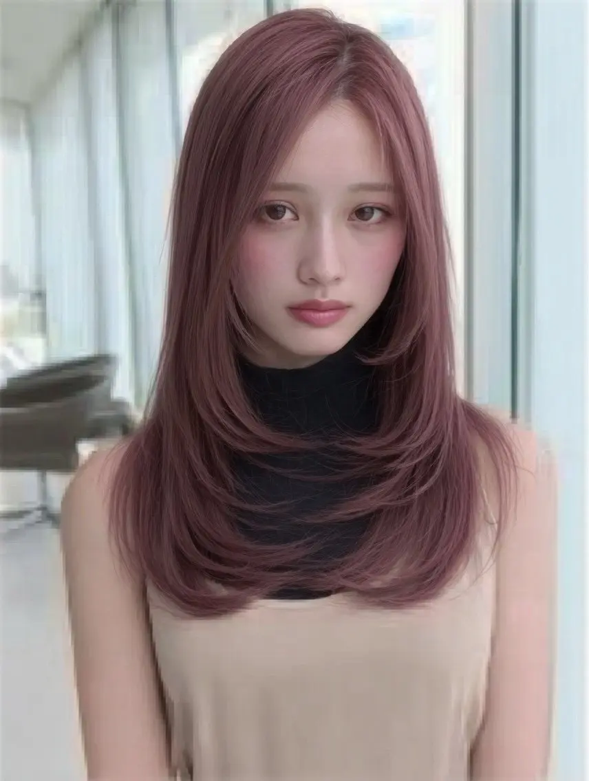カラー ヘアカラー 🍒モテ暖色カラー × うる艶✧ ゆなのヘアスタイル