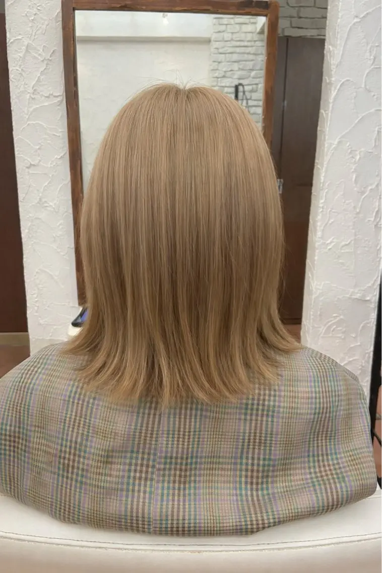 ミディアム カラー ヘアアレンジ ヘアカラー トリートメント 艶髪🪄透明感カラー 井戸大喜のヘアスタイル