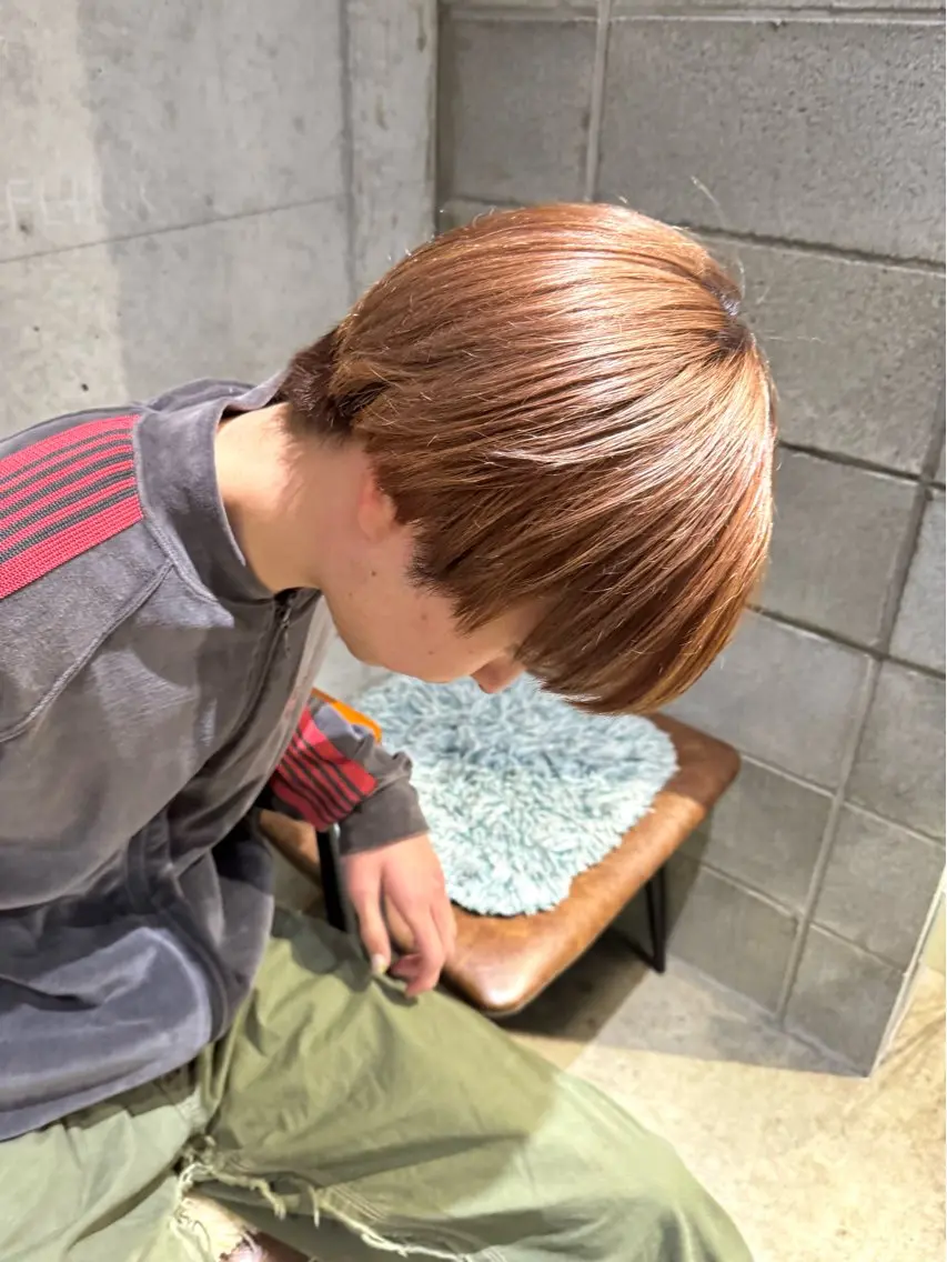 カラー ヘアアレンジ メンズ カット ヘアカラー トリートメント ヘッドスパ 顔まわり/艶カラー/ 🤎himari🤎のヘアスタイル