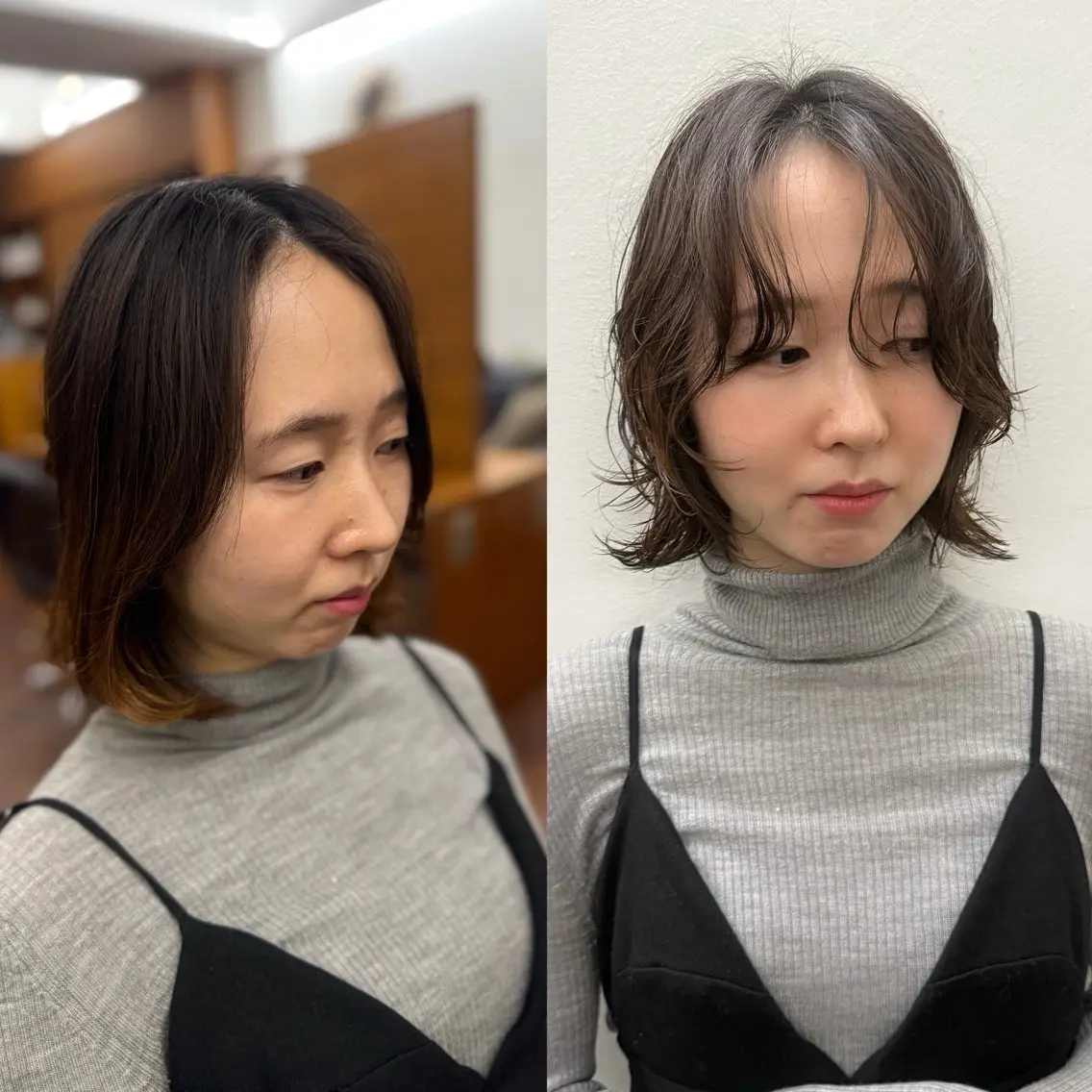 ミディアム パーマ カット パーマ トリートメント 似合わせレイヤー/ ケアパーマ/高倉のヘアスタイル