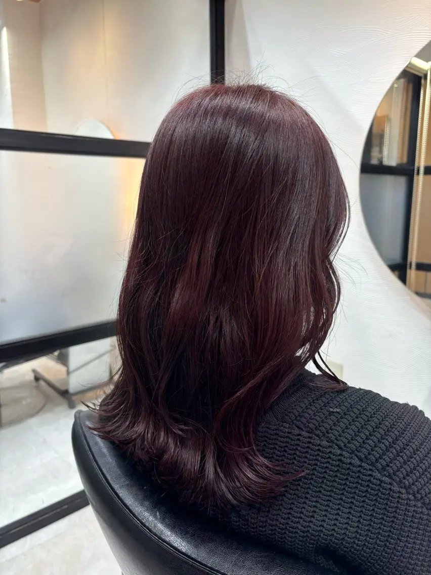 ミディアム カラー ラベンダーカラー ピンクカラー カット ヘアカラー トリートメント 🍒透明感カラー NO.1/ララ🍒のヘアスタイル