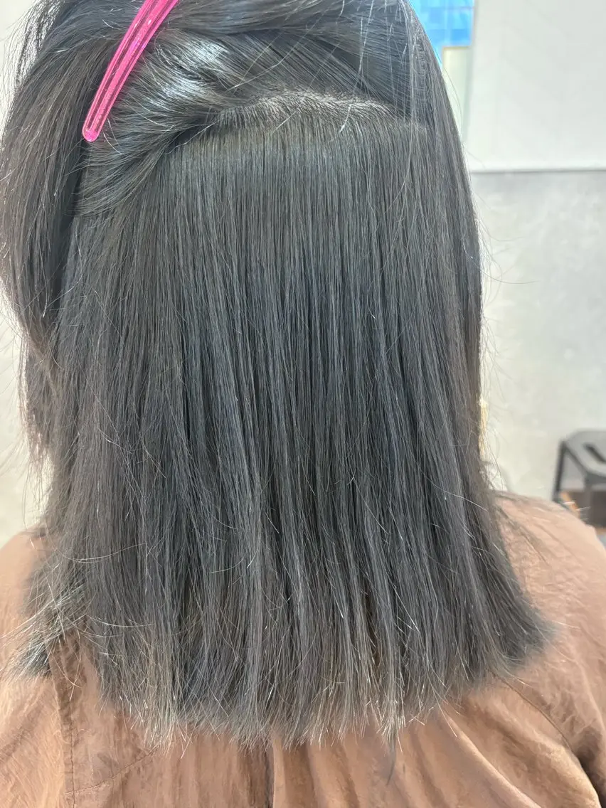 ミディアム 縮毛矯正 縮毛矯正 淺井 さくらのヘアスタイル