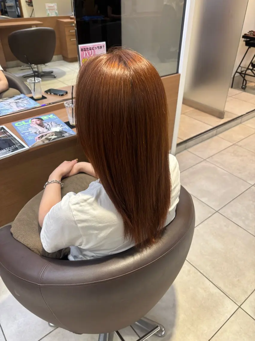 カラー オレンジ quarter 加藤のヘアスタイル