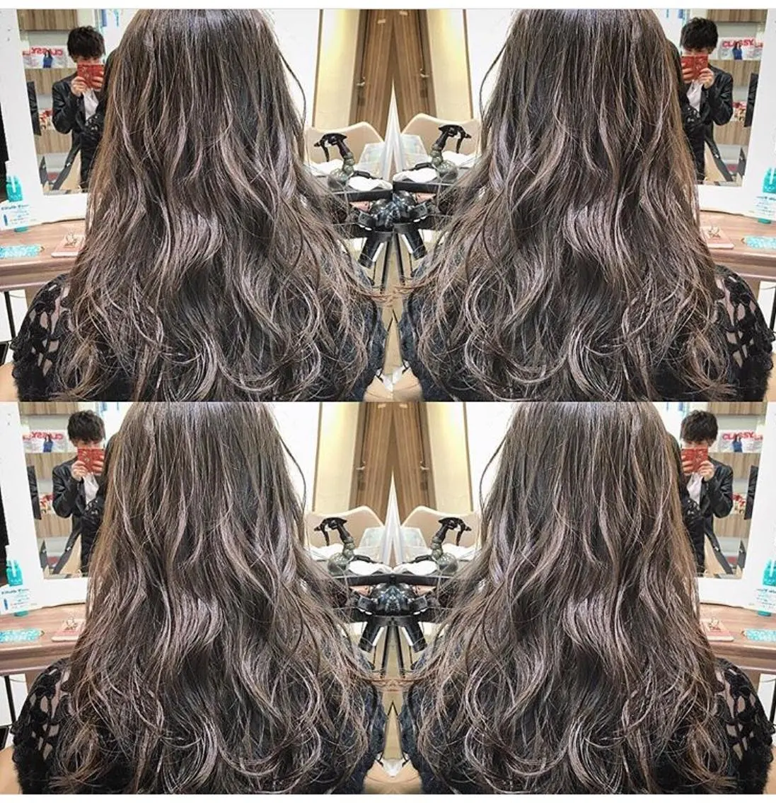 セミロング カラー ヘアアレンジ 白髪ぼかしハイライト 茗荷谷駅徒歩2分のヘアスタイル