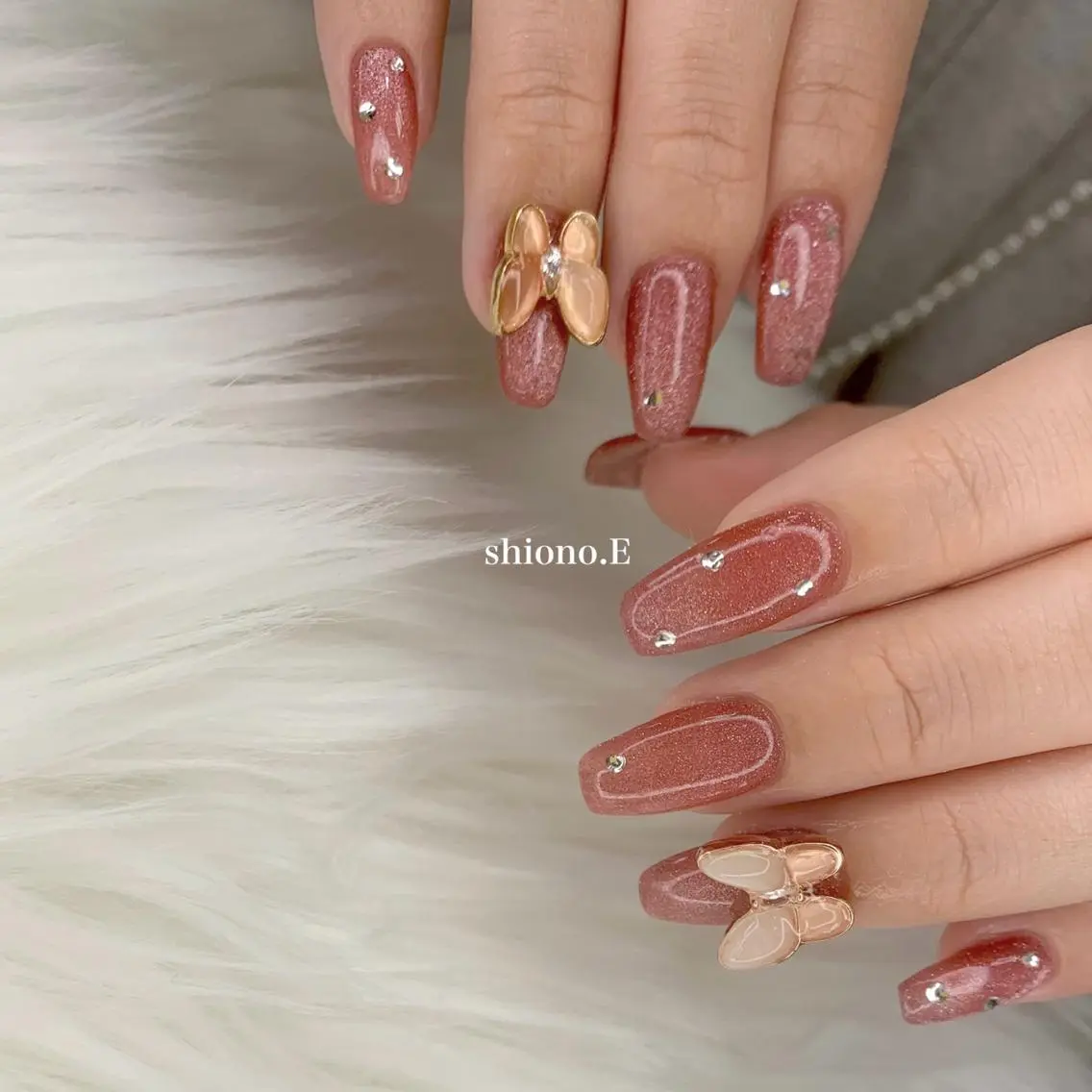 ロング カラー ネイル マグネットネイル be-cares beauty(豊川店のネイルデザイン