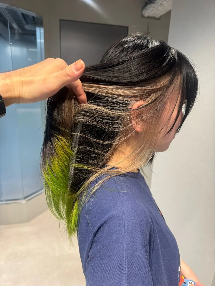 ロング カラー バレイヤージュ ミストバング ベージュカラー ブリーチ 抜きっぱなしブロンド 札幌美容師/ブリーチ /ハイトーン/Doiのヘアスタイル