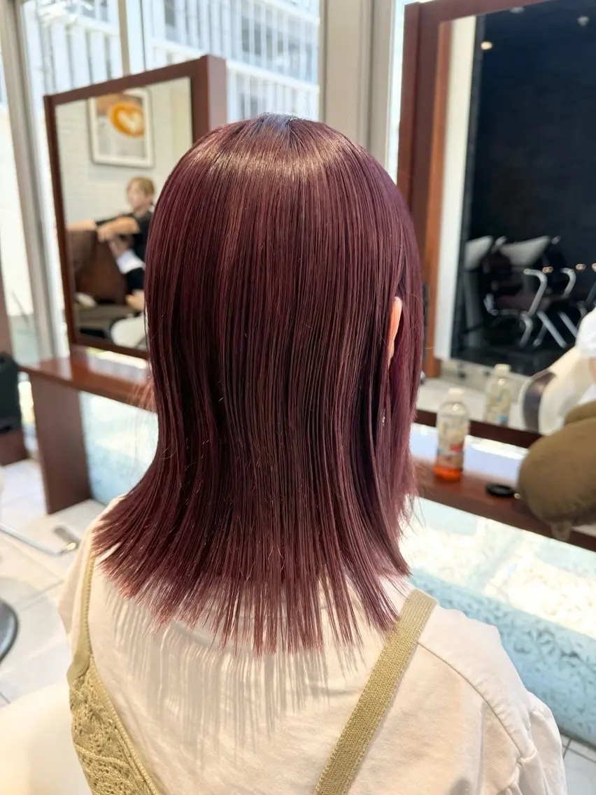 カラー ピンクカラー AMITYメンズ特化 ASUMIのヘアスタイル