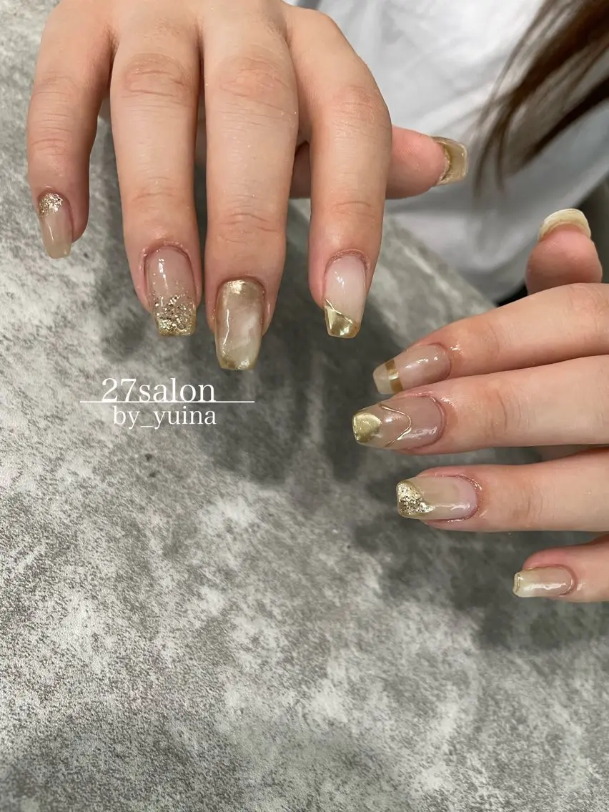 ネイル ニュアンスネイル ハンドネイル 27salon yuinaのネイルデザイン