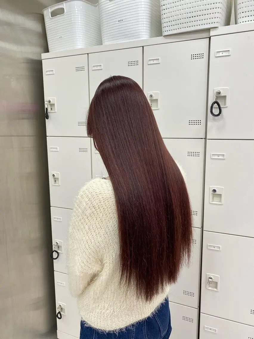 ロング カラー 💖似合わせカラー レイヤー💖縮毛矯正のヘアスタイル