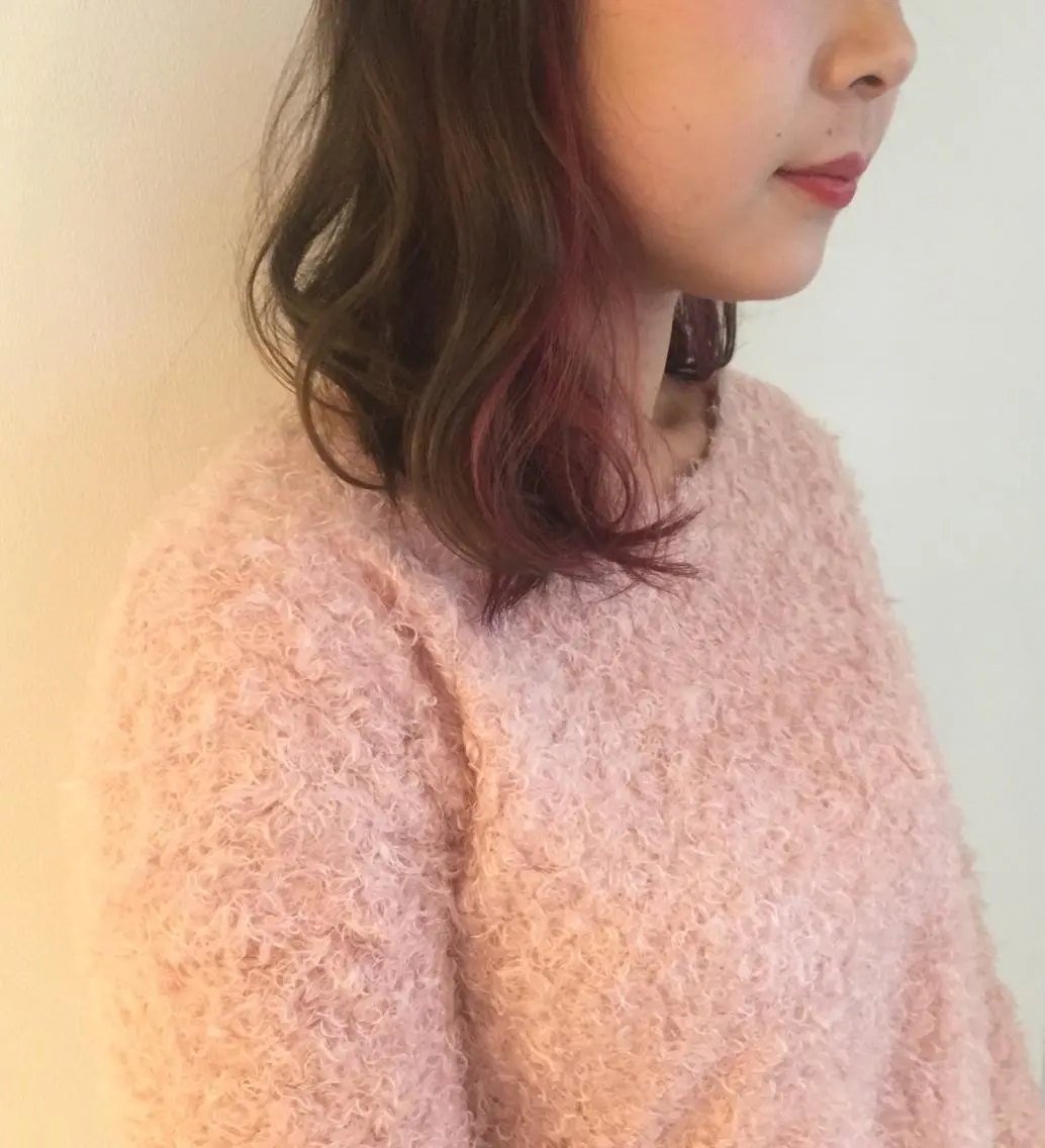 ミディアム ヘアカラー トリートメント 稲田 結衣夏のヘアスタイル