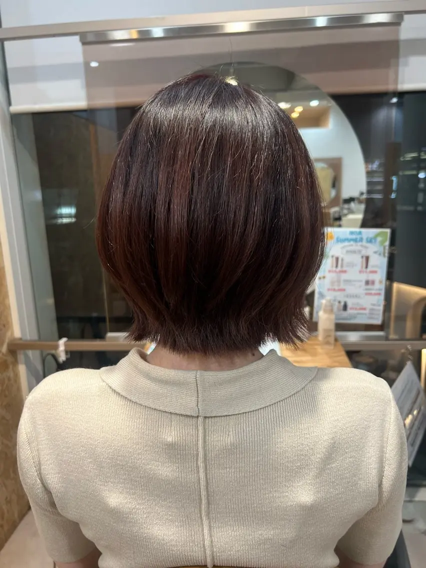 ショート ボブレイヤー ボブ レイヤーカット ハラダユウカ flower西明石店のヘアスタイル
