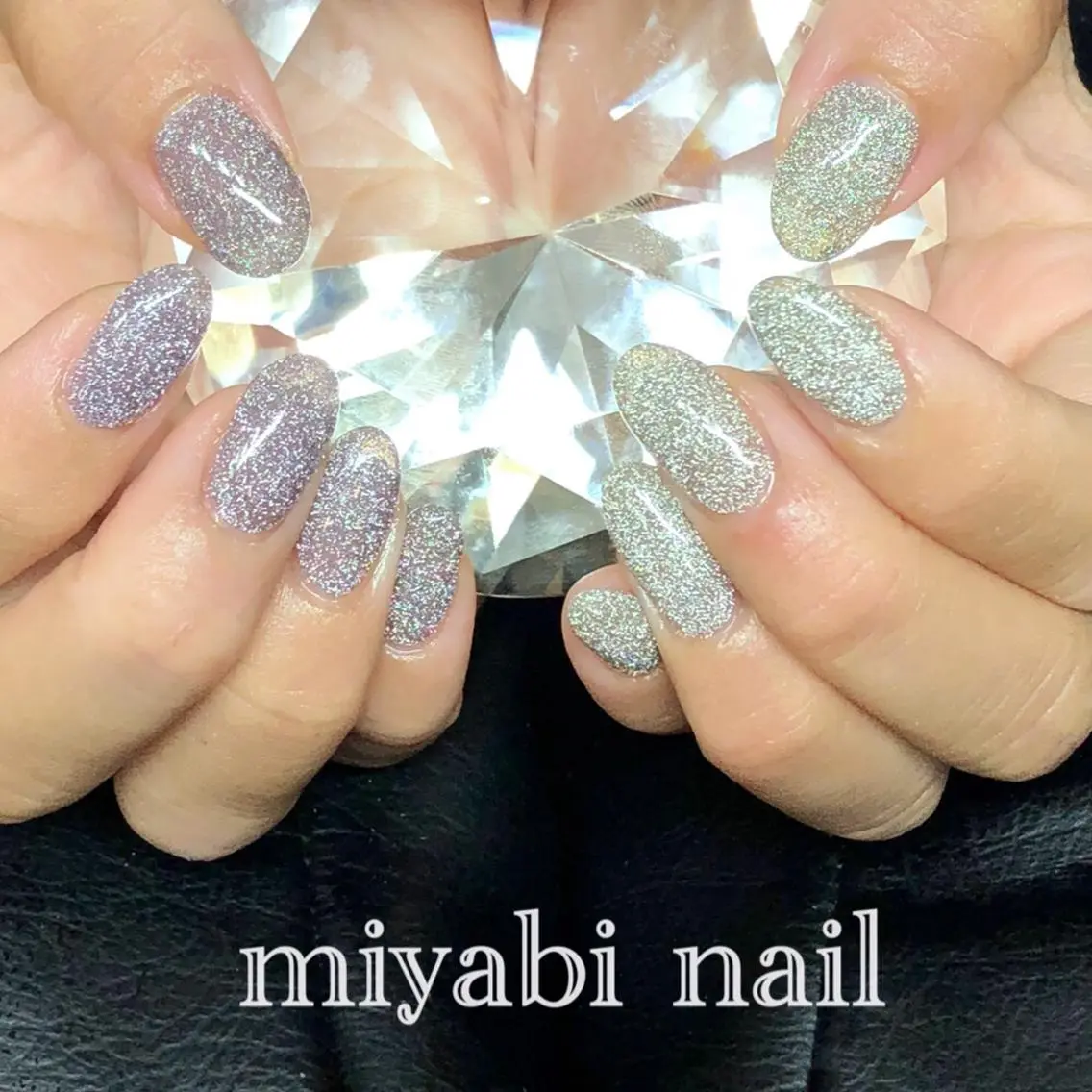 ネイル ブルー フラッシュネイル ジェルネイル キラキラネイル ラメ(グリッター) ハンドネイル miyabi nail 桂川駅近くのネイルデザイン