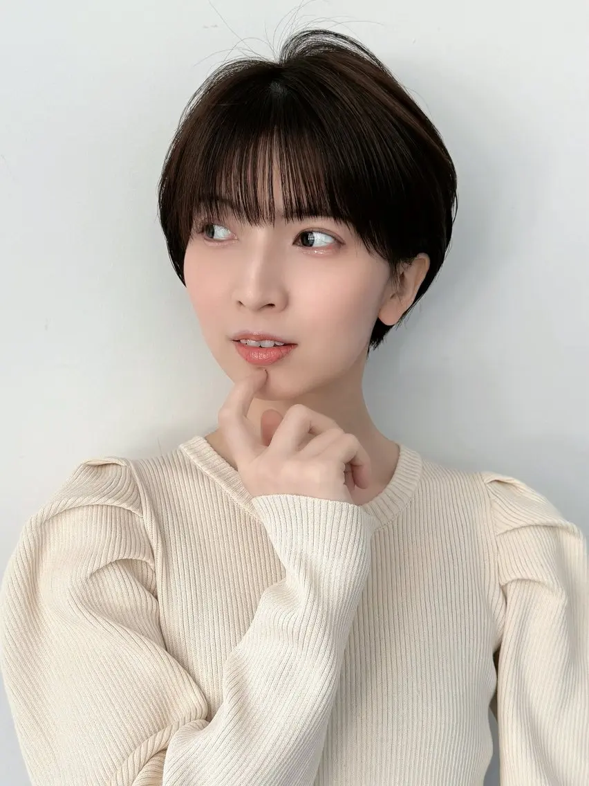 ショート ボブ 顔周りカット 髪質改善 韓国風ヘア レイヤーカット 大人美人ショート 杉浦主馬のヘアスタイル