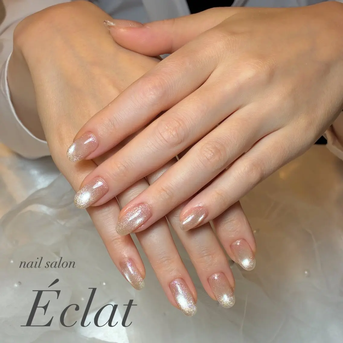 ネイル キラキラネイル マグネットネイル ハンドネイル nail salon Éclatのネイルデザイン