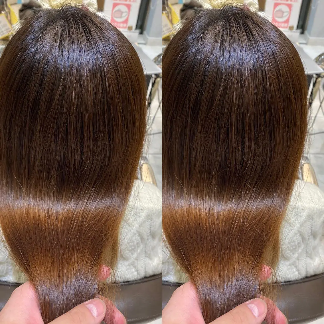 セミロング 美髪矯正透明感カラー 江川 和輝のヘアスタイル